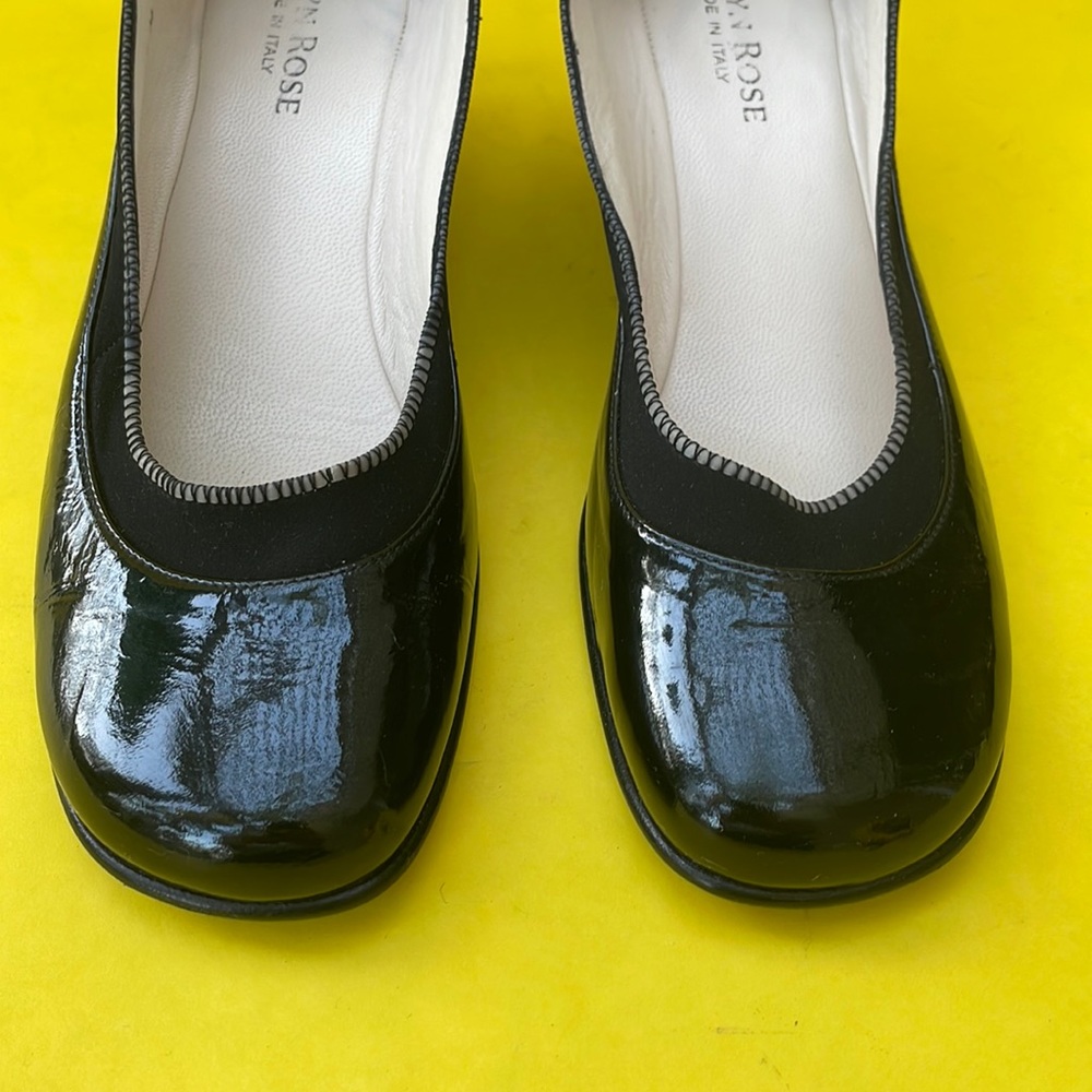 Black Taryn Rose patent leather wedges - Picture 3 of 8